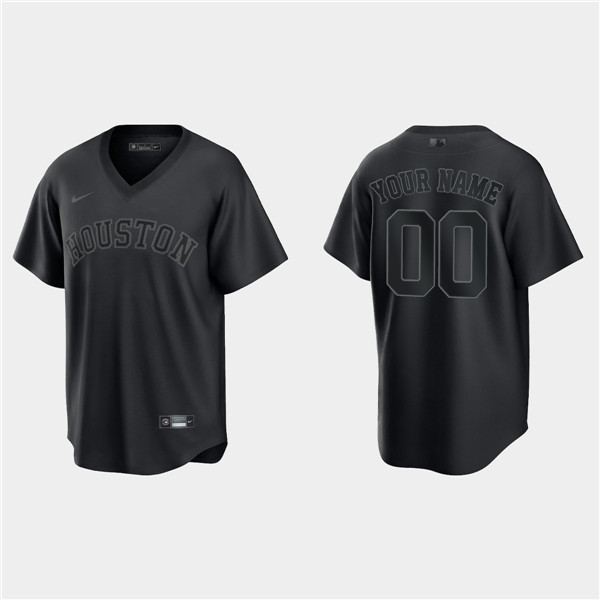 Men's Houston Astros ACTIVE PLAYER Custom Black Pitch Black Fashion Replica Stitched Jersey